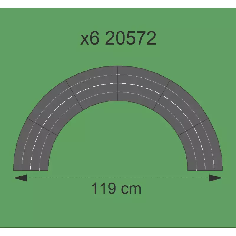 Carrera DIGITAL 124 20572 Radius 2 Curve 30° x6