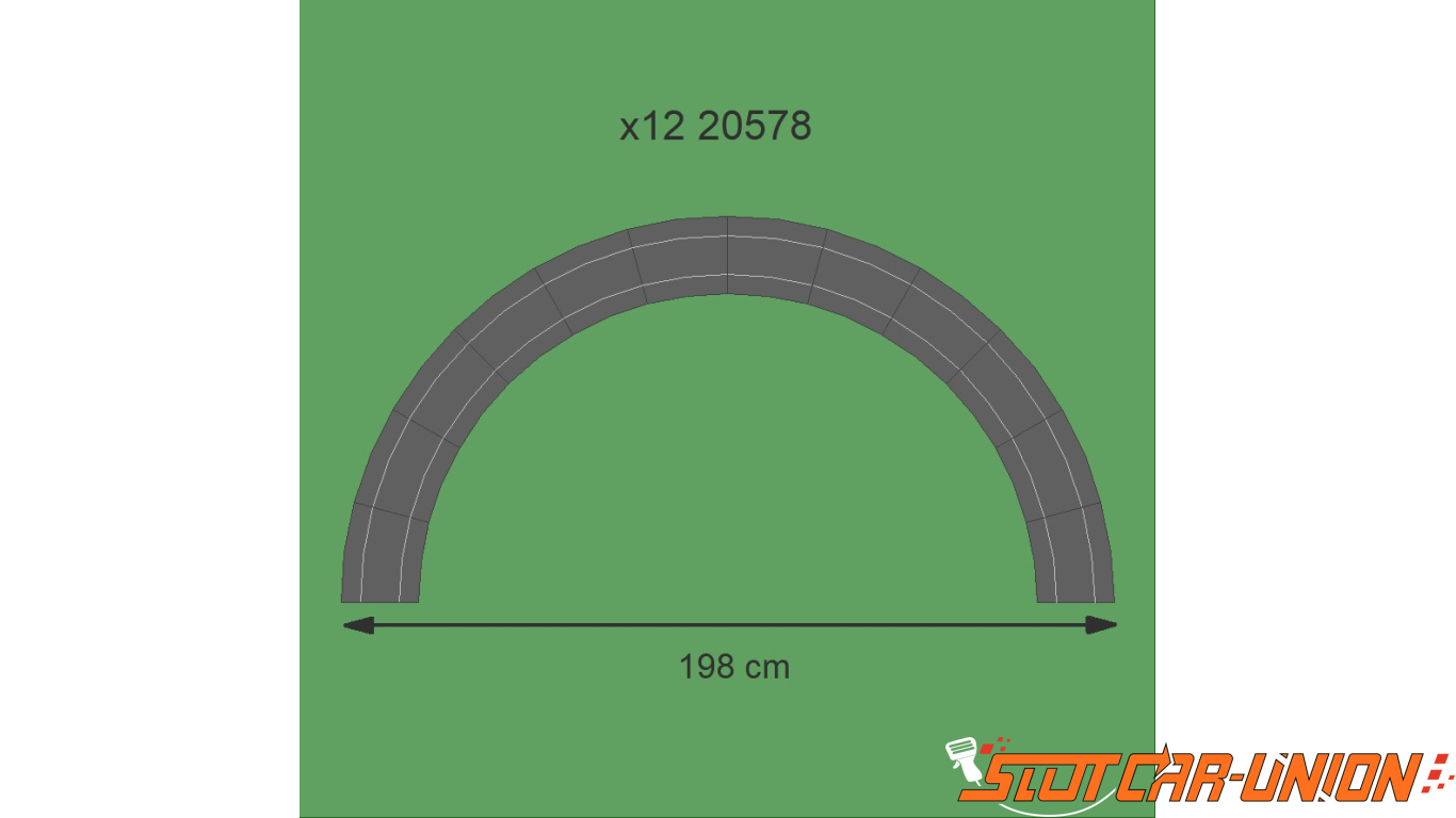 12-Carrera Slot Car Track Boarders 1/24 scale 4/15 Curve 