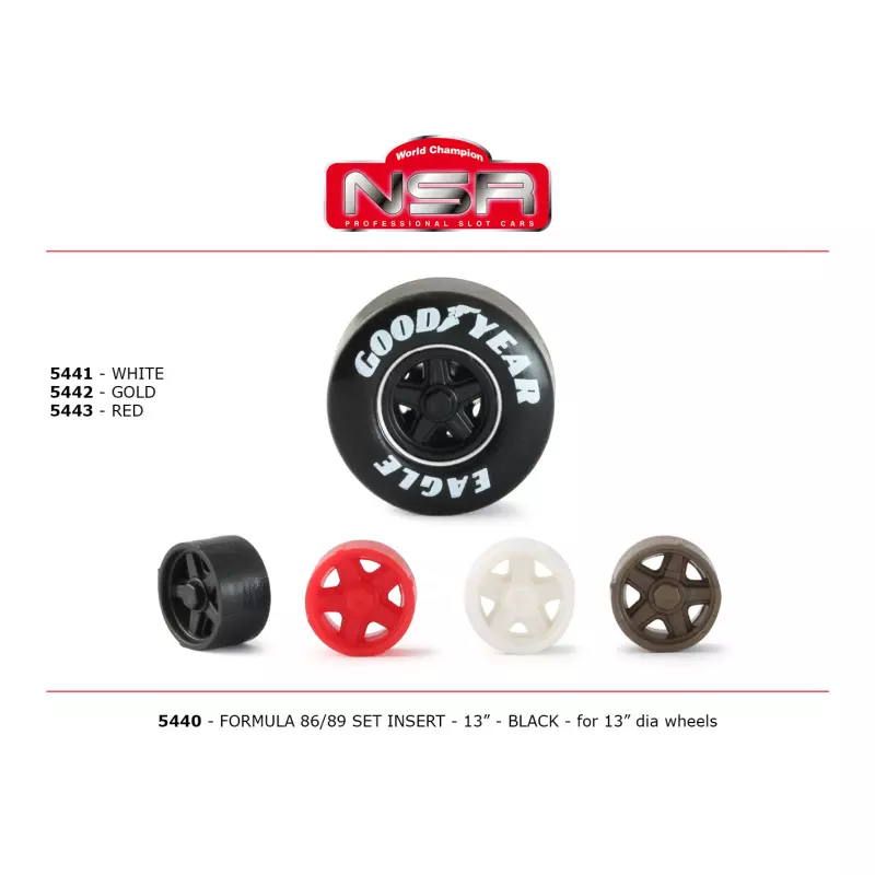  NSR 5441 Set insert Formula 86/89 White - For Ø 13 wheels