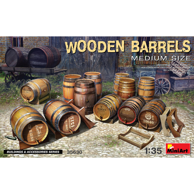                                     MiniArt 35630 Wooden Barrels. Medium Size
