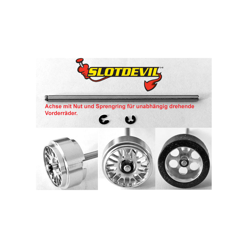                                     Slotdevil 200352360 2,38mm Front steel axis 60mm groove/locking (1 pc)