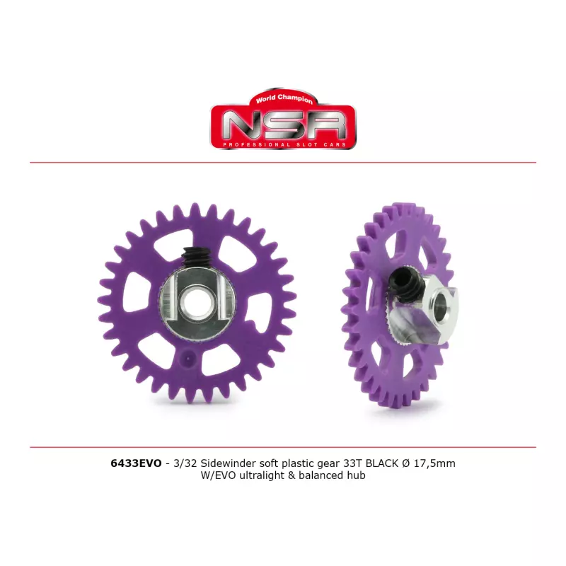  NSR 6433EVO 3/32 Plastic Gear with aluminium hub - 33 Teeth Ø 17,5mm - Sidewinder