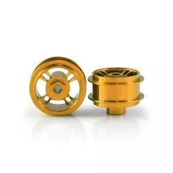 STAFFS46 4 Spoke 15.8 x 8.5mm Gold Alloy Wheels (2 pcs)