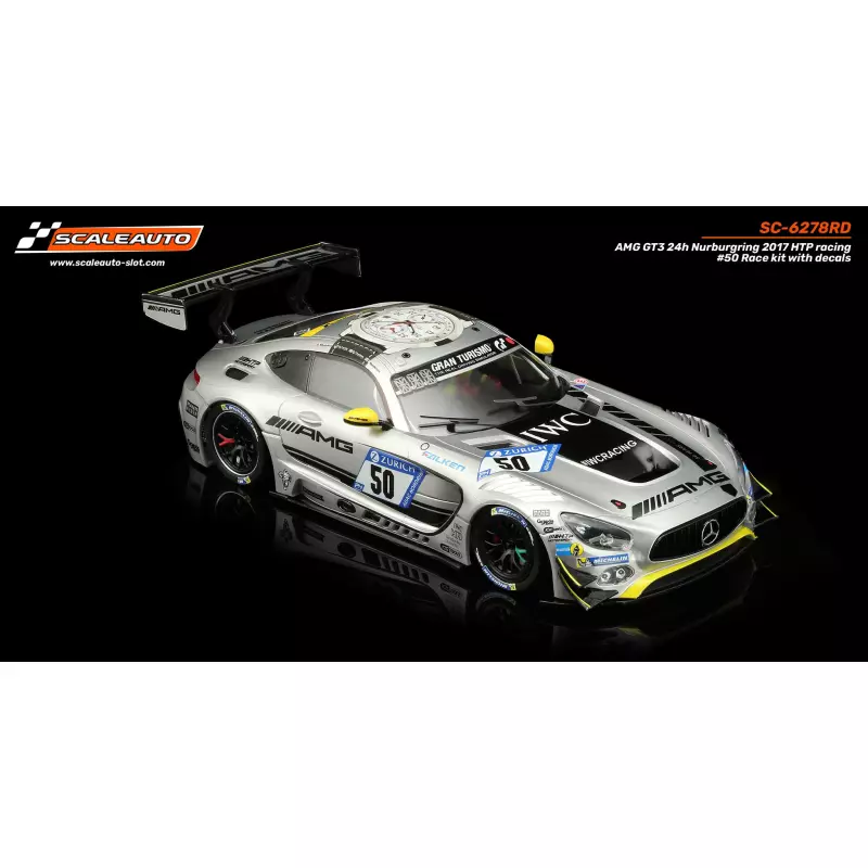 Scaleauto SC-6277RD AMG GT3 24h Nurburgring 2017 HTP racing n.50 Kit course avec décalcomanies