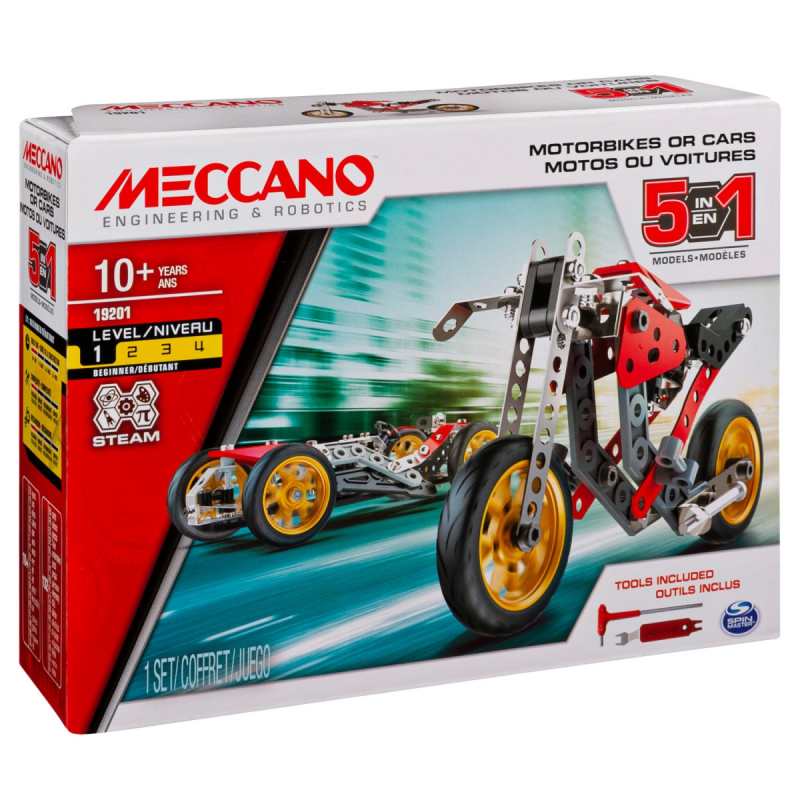                                    Meccano 6053371 Voiture et Moto - 5 Modèles