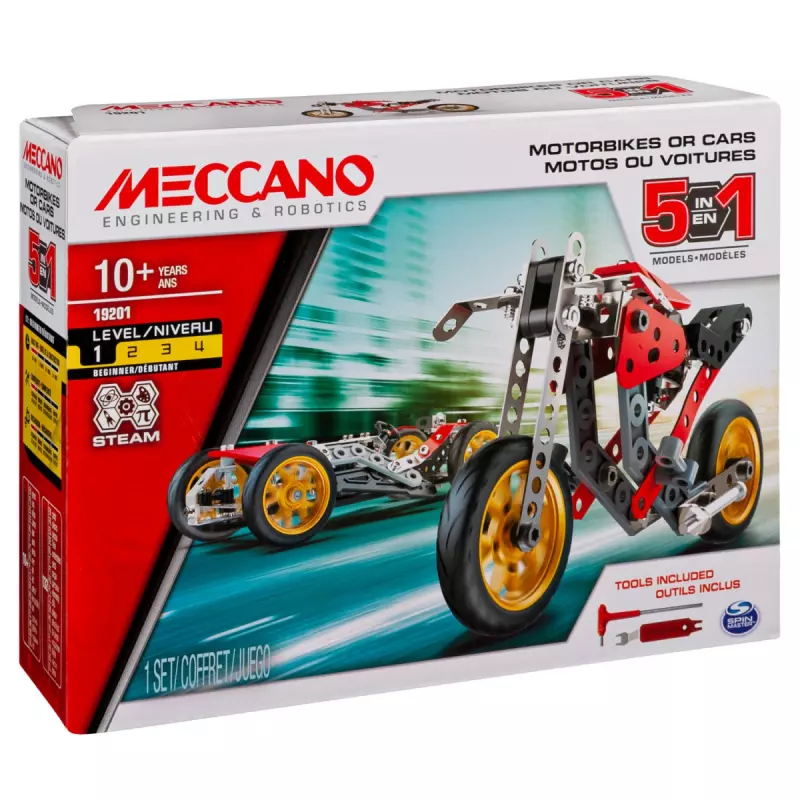 Meccano 6053371 Voiture et Moto - 5 Modèles