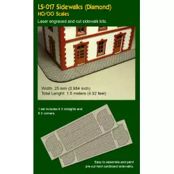 Proses LS-017 HO/OO Laser-Cut Sidewalks (Diamond)