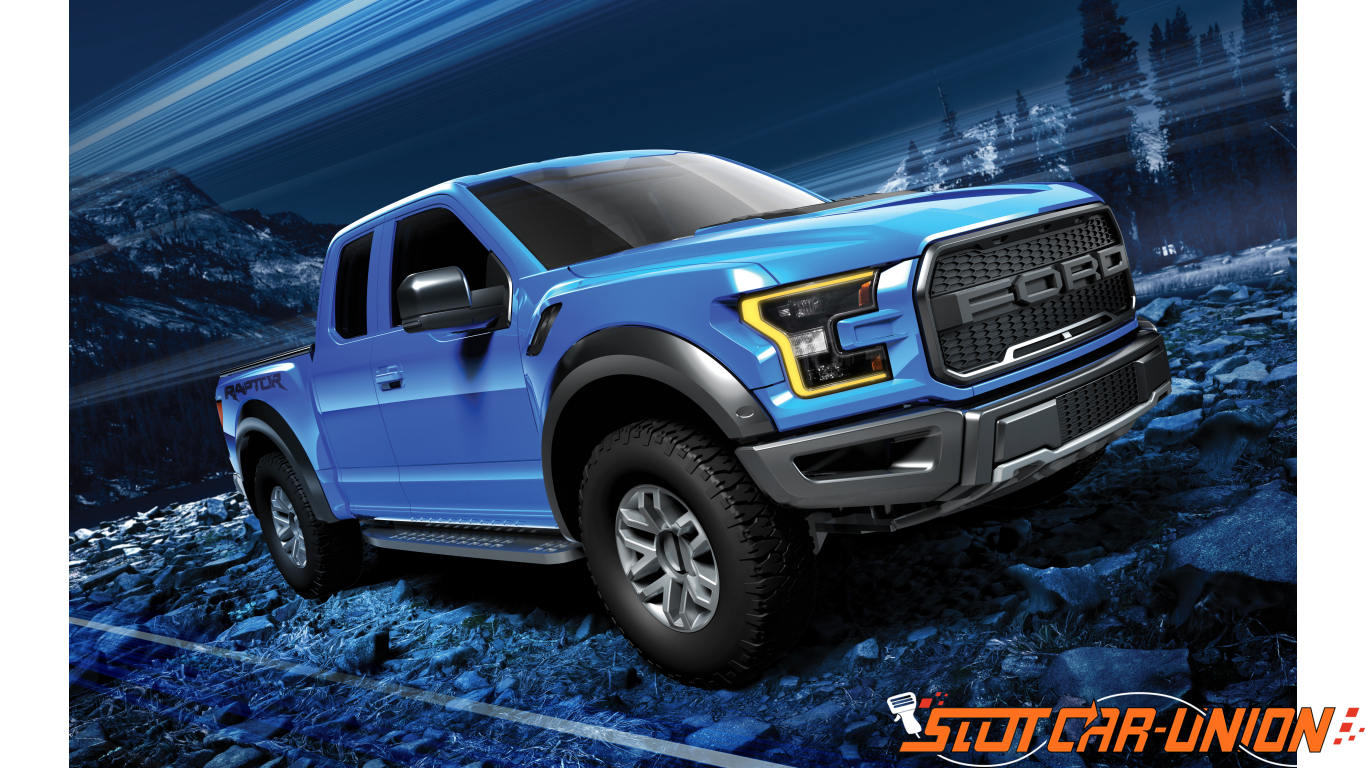 Skill 1 Model Kit Ford F-150 Raptor Blue Snap Together By Airfix