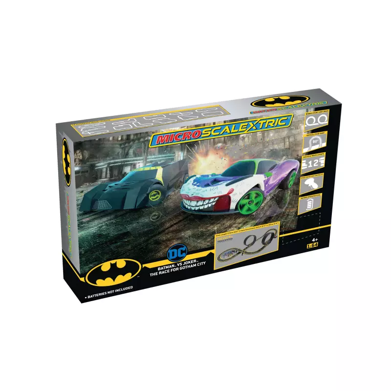 Micro Scalextric G1177 Batman vs Joker The Race For Gotham City - Battery Powered Set