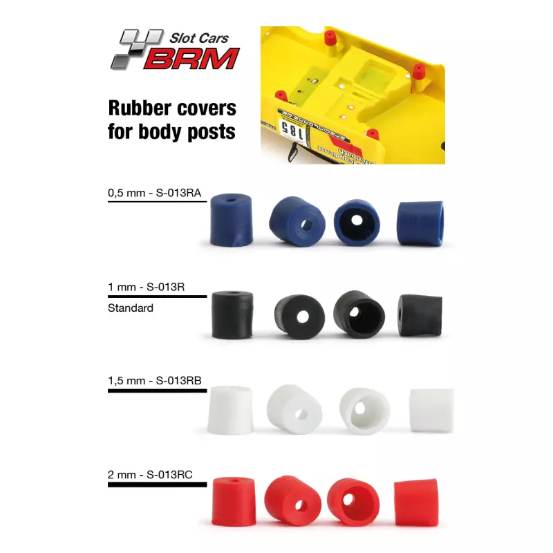 BRM S-013RC Rubber covers for body posts - 2mm (4 pcs)