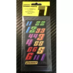 Pioneer DS202717 Sticker sheet No 7, Various Racing numbers