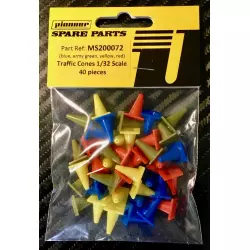 Pioneer MS200072 Pack of 40 Traffic Cones (mixed colours, blue, army green, yellow, red)