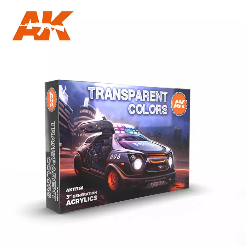  AK Interactive AK11758 Set Couleurs Transparentes 6x17ml