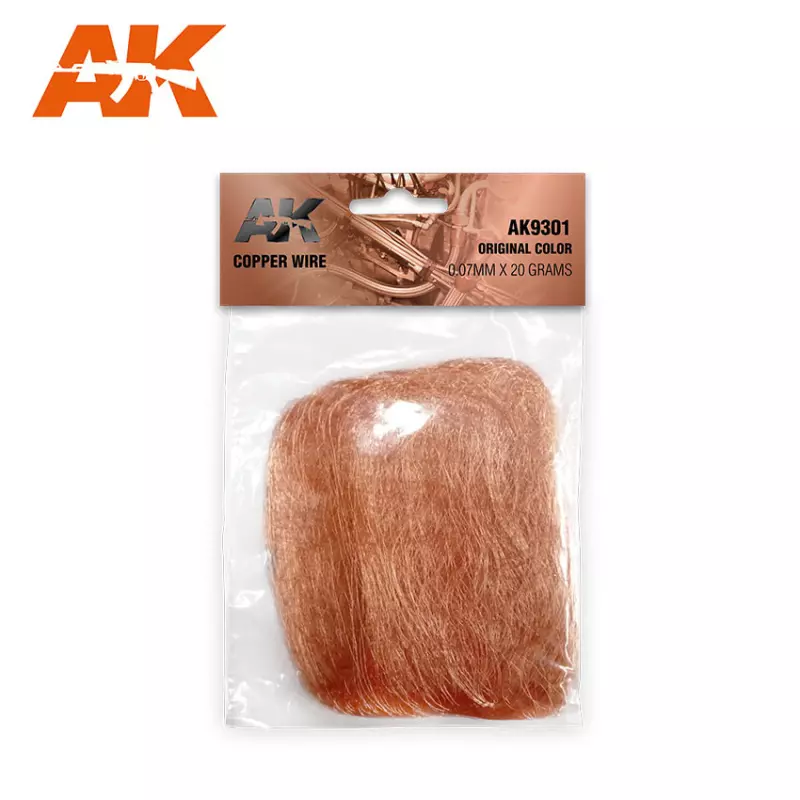 AK Interactive AK9301 Fil de Cuivre 0.07mm x 20 grammes COULEUR ORIGINALE