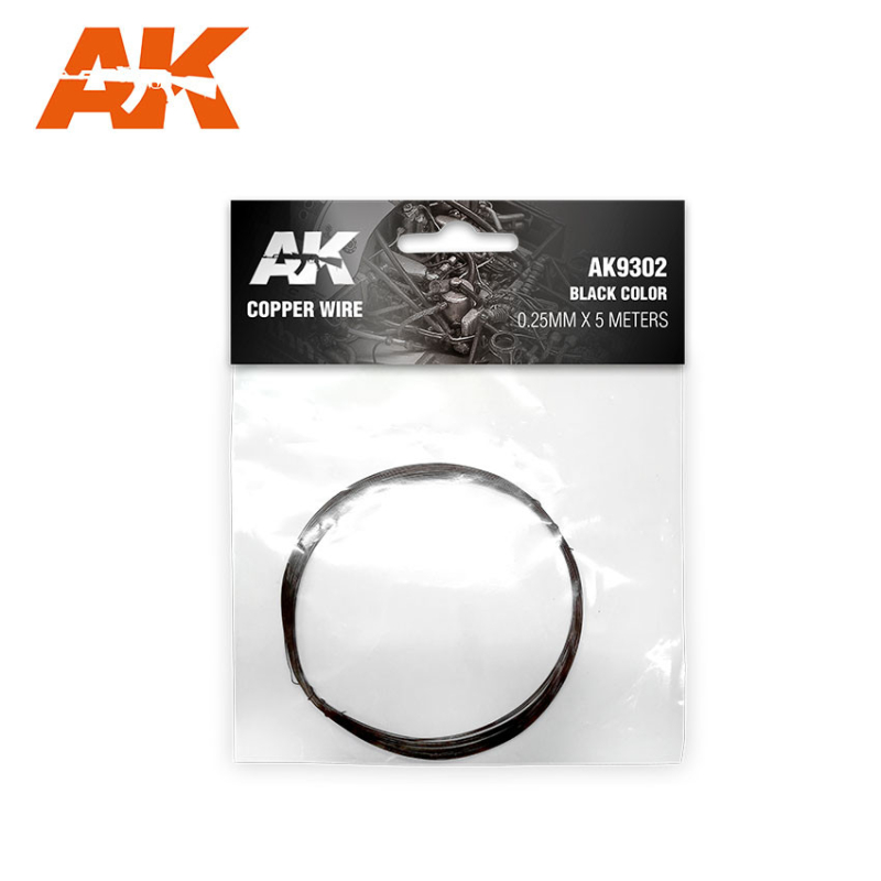                                     AK Interactive AK9302 Copper Wire 0.25mm x 5 meters BLACK COLOR