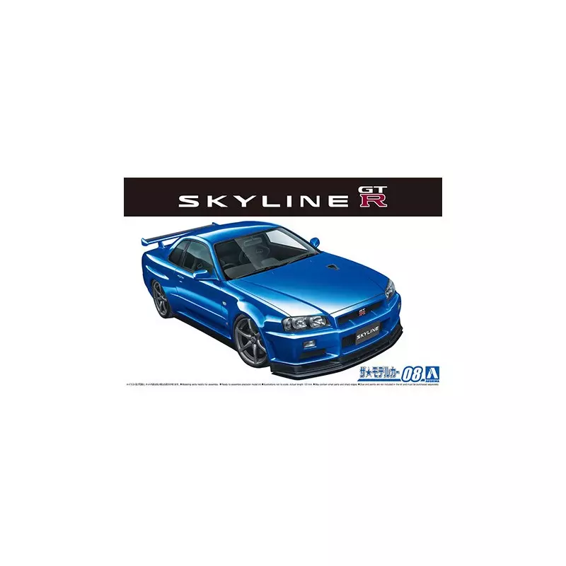 AOSHIMA 058589 Kit 1/24 Nissan BNR34 Skyline GT-R V-Spec II '02