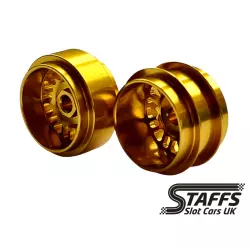 STAFFS102 15.8 x 8.5mm BBS Style Deep Dish (FRONT) Gold (2 pcs)