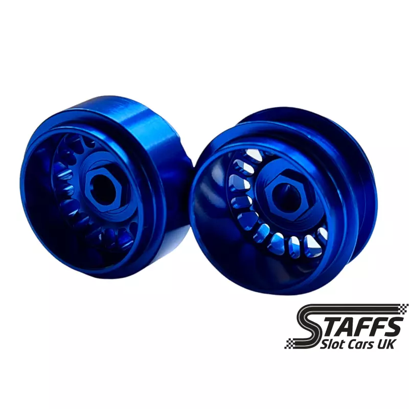 STAFFS104 15.8 x 8.5mm BBS Style Deep Dish (FRONT) Blue (2 pcs)