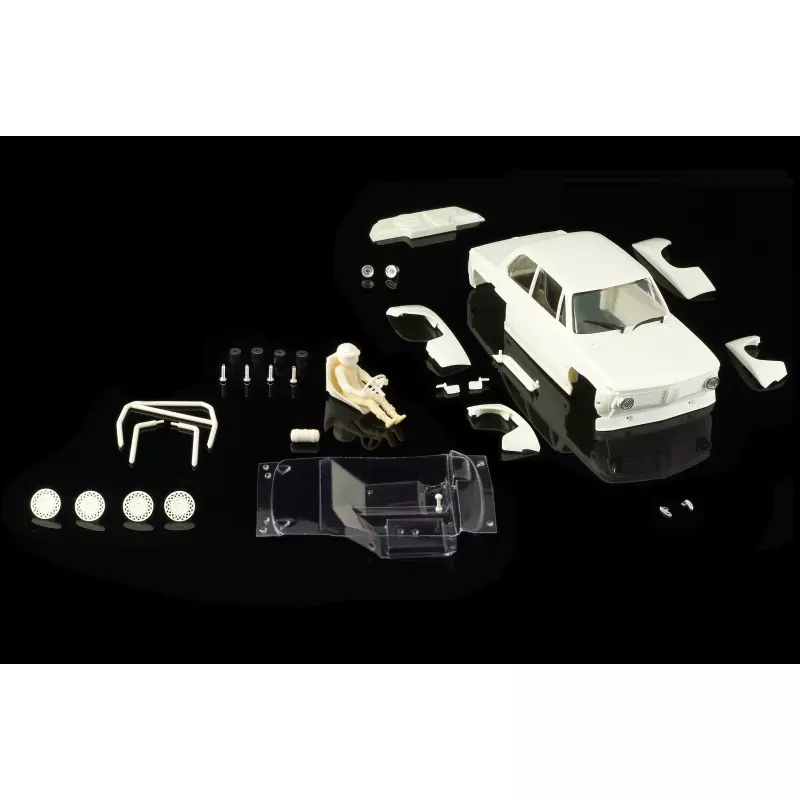  BRM S-401BC BMW2002ti - Kit carrosserie blanche complète avec cockpit lexan + enjoliveurs de roue - Carrosserie DRM Type C