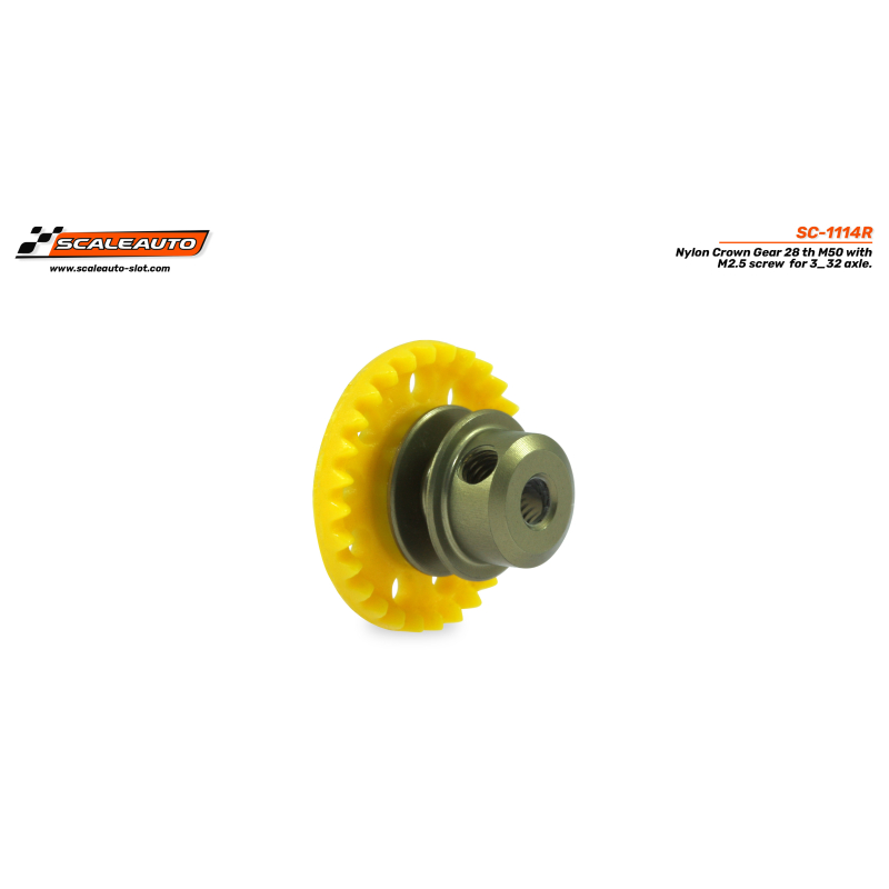                                     Scaleauto SC-1114R Nylon Crown Gear 28 th M50 with M2.5 screw for 3/32 axle