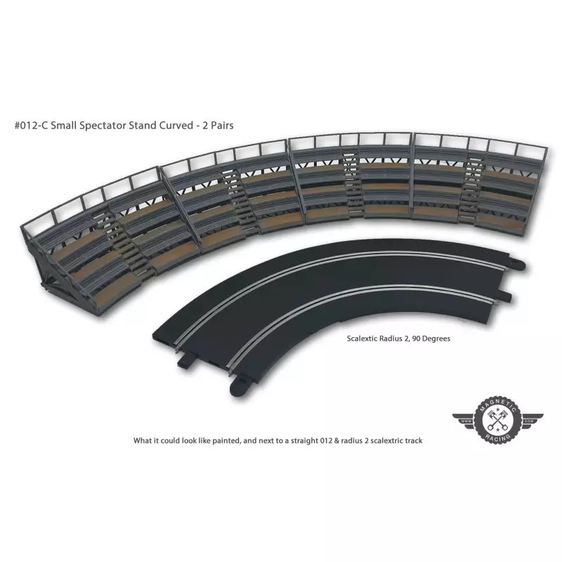  Magnetic Racing 012-C Small Spectator Stand Curved (Pair)