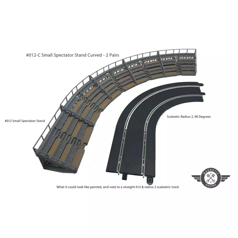 Magnetic Racing 012-C Small Spectator Stand Curved (Pair)