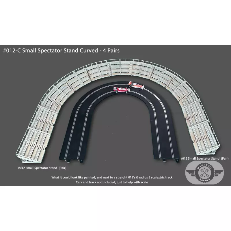 Magnetic Racing 012-C Small Spectator Stand Curved (Pair)