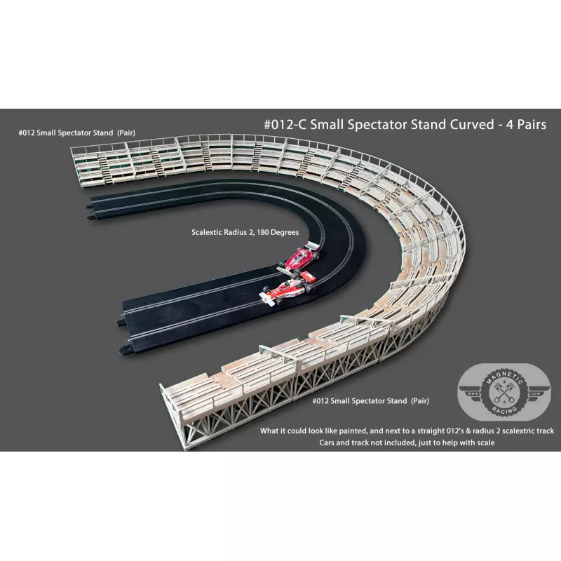 Magnetic Racing 012-C Small Spectator Stand Curved (Pair)