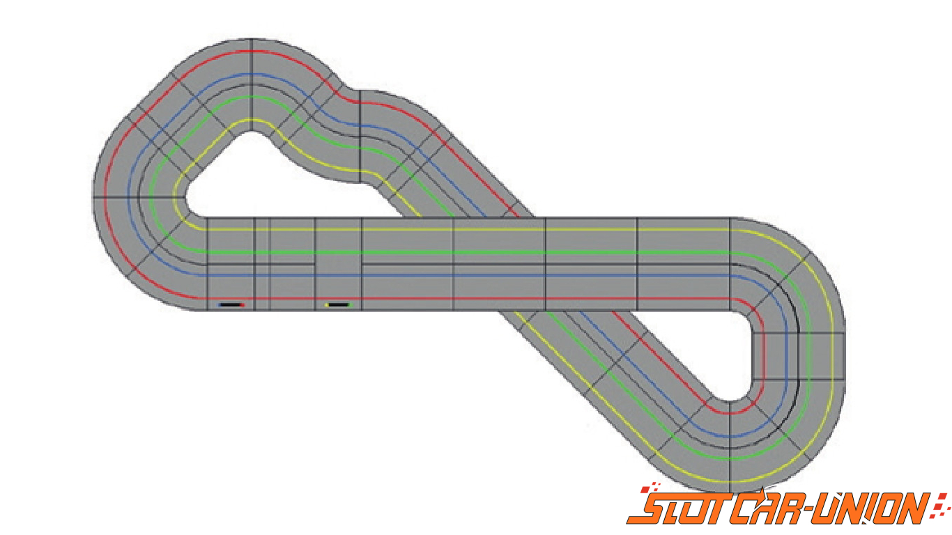 Policar T003z 4 Lanes Starter Set 6.5m Slot Car Union