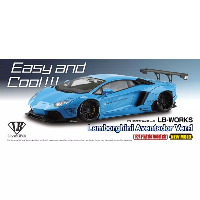 【別倉庫からの配送】 AOSHIMA 059890 Ver.1 Aventador Lamborghini LB-WORKS 1/24 Kit Tシャツ(長袖+七分)