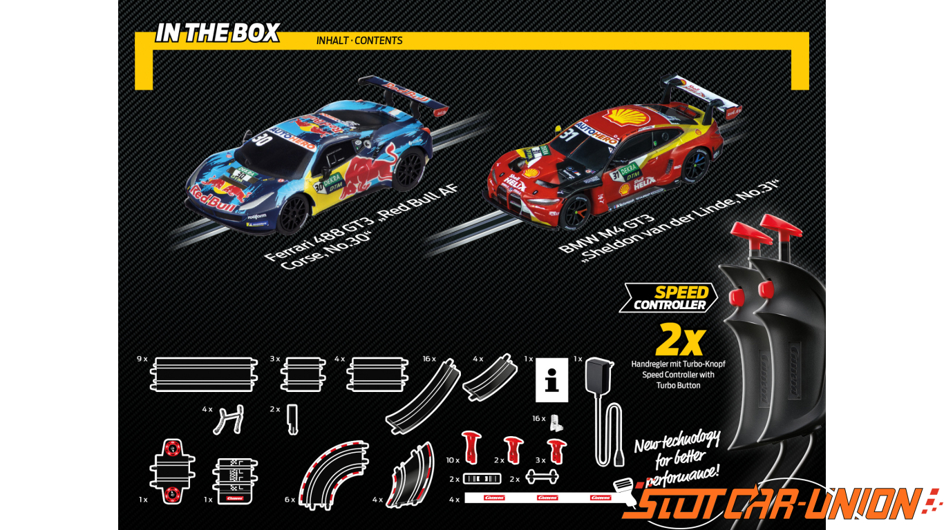 Carrera GO!!! 62561 DTM High Speed Showdown Voiture de course électrique  pour enfants avec 2 manettes manuelles et 2 voitures à l'échelle 1:43