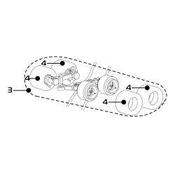 Scalextric W11831 Front Wheel Axle Assembly for Tyrrell P34