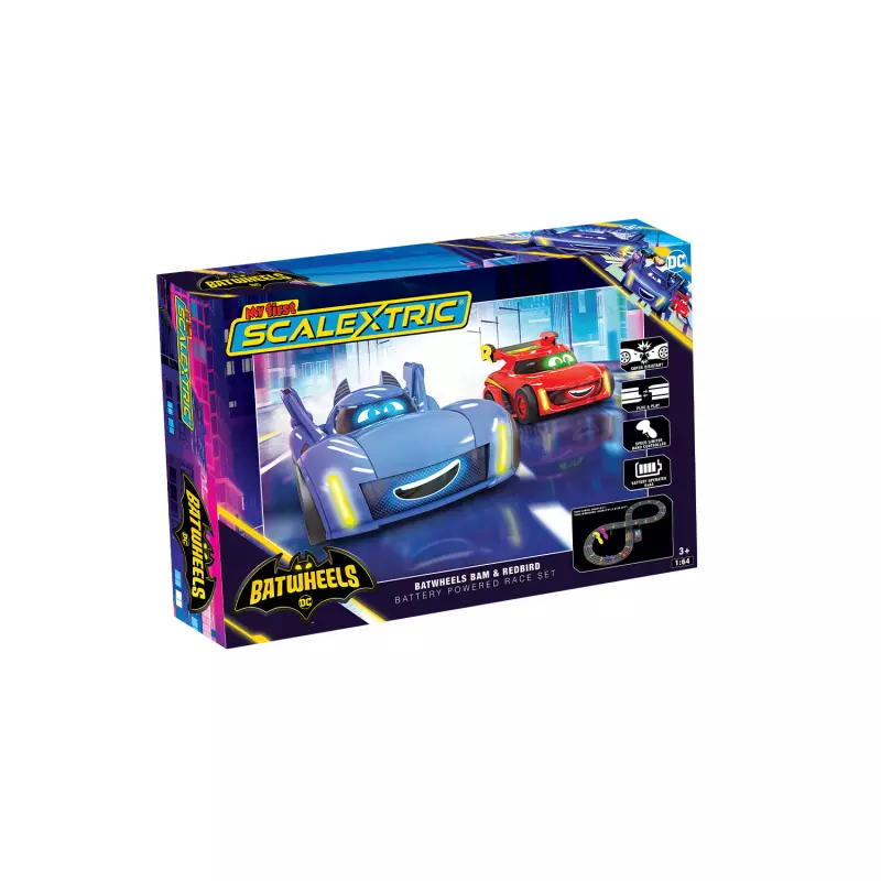 My First Scalextric G1185M Batwheels Batman vs Robin Race Set Battery Powered