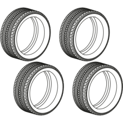 Scalextric C4428/03 Tyres Pack for Ford Puma Rally & Subaru Impreza WRX (4 pcs)