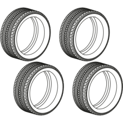 Scalextric C4428/03 Tyres Pack for Subaru Impreza WRX (4 pcs)