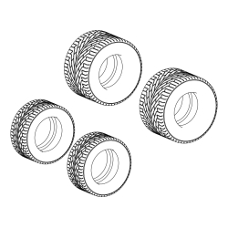 Scalextric Tyres Pack for 1989 Batmobile (2 + 2 pcs)