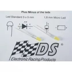 DS Racing LED Jaune Xenon 3mm
