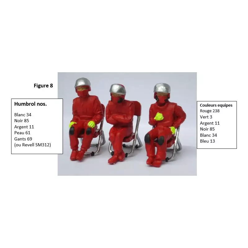 Slot Track Scenics Fig. 8 Seated Pit crew + 3 chairs Pack A