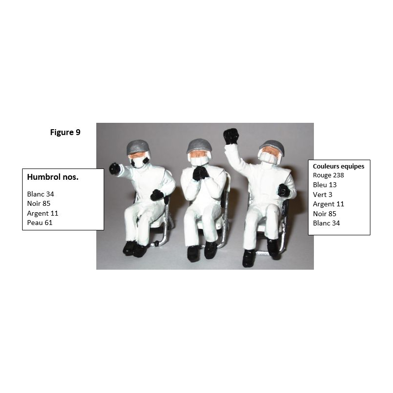 Slot Track Scenics Fig. 9 Equipe de Stand assis + 3 chaises Pack B