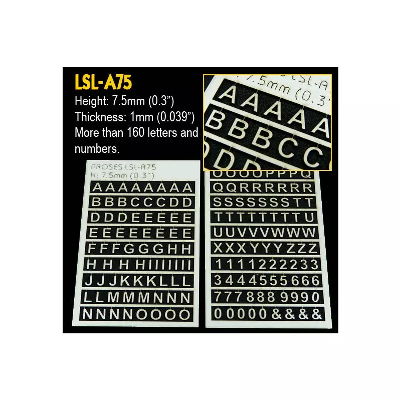 Proses LSL-A75 Laser-Cut Letters 7.5mm (1/3 inch)