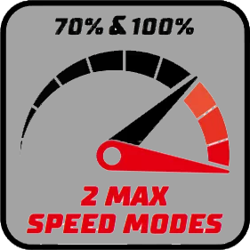 2 max speed modes 70%/100%