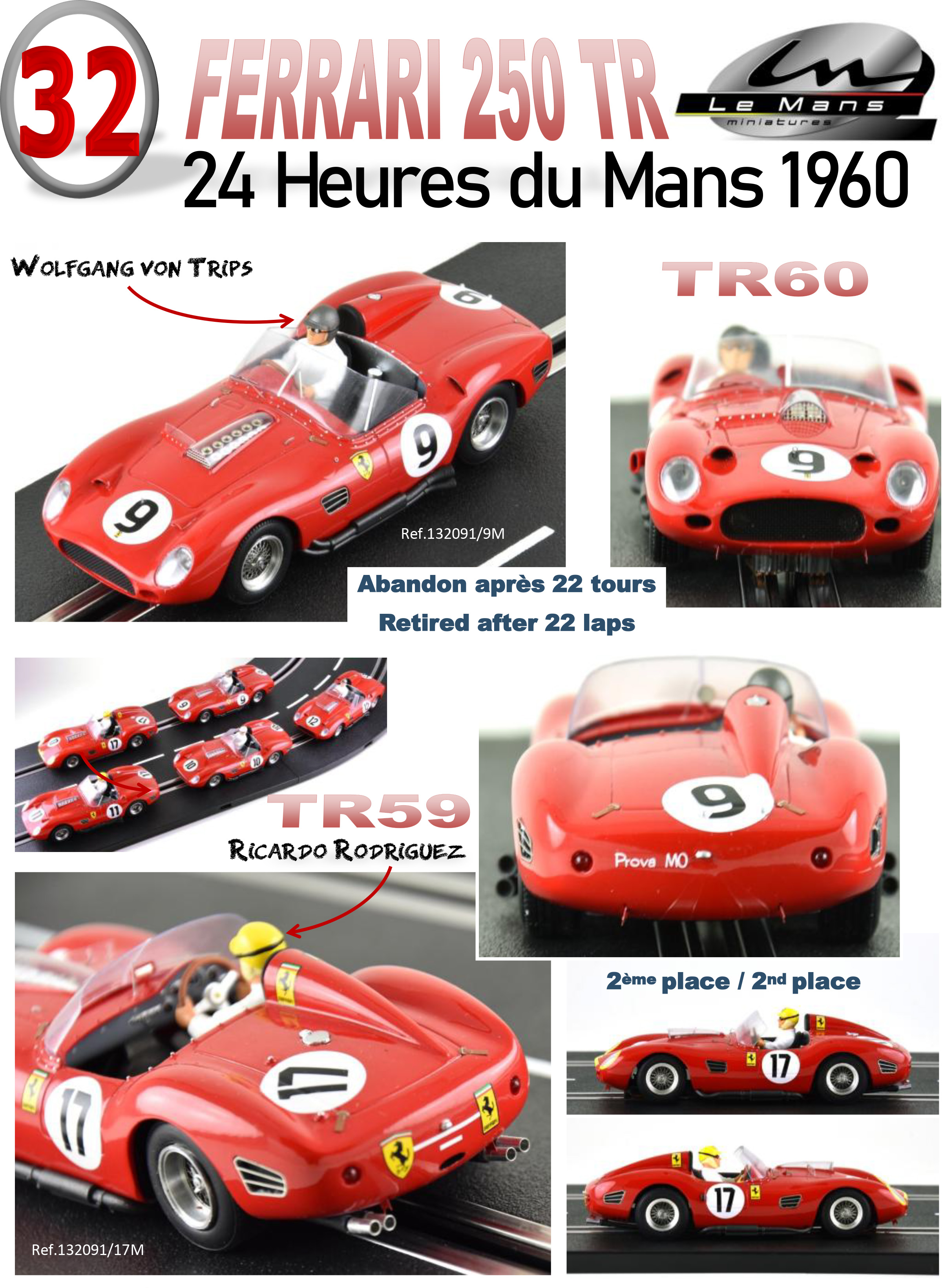 IXO Ferrari 250 TR59/60 Le Mans 24 Hour Win 1960 Gendebien Frere LM1960 1/43 NEW 